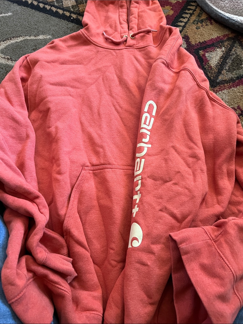 Carhartt Men’s Coral Crewneck Hoodie with Sleeve Logo